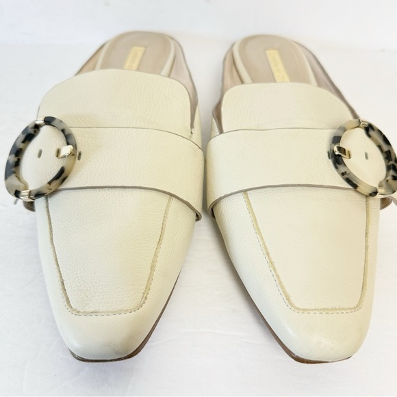 Louise et Cie Brileigh Bone Mules Sz 9.5 Tortoise Shell Buckle Momcore Coastal - Picture 14 of 15